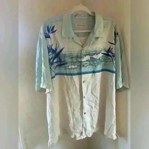 Tommy Bahama 100% Silk Tides Camp Shirt Size XL